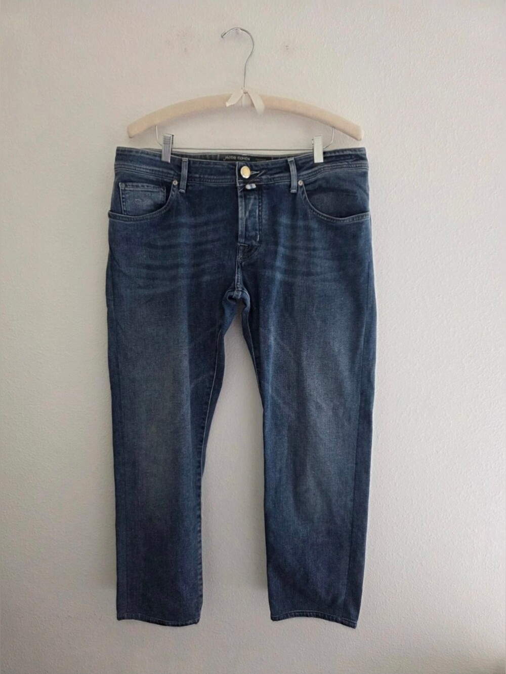 Jacob Cohën 622 Men's Luxury Denim Jeans Medium Wash Zip Fly Cropped 26" Sz 37
